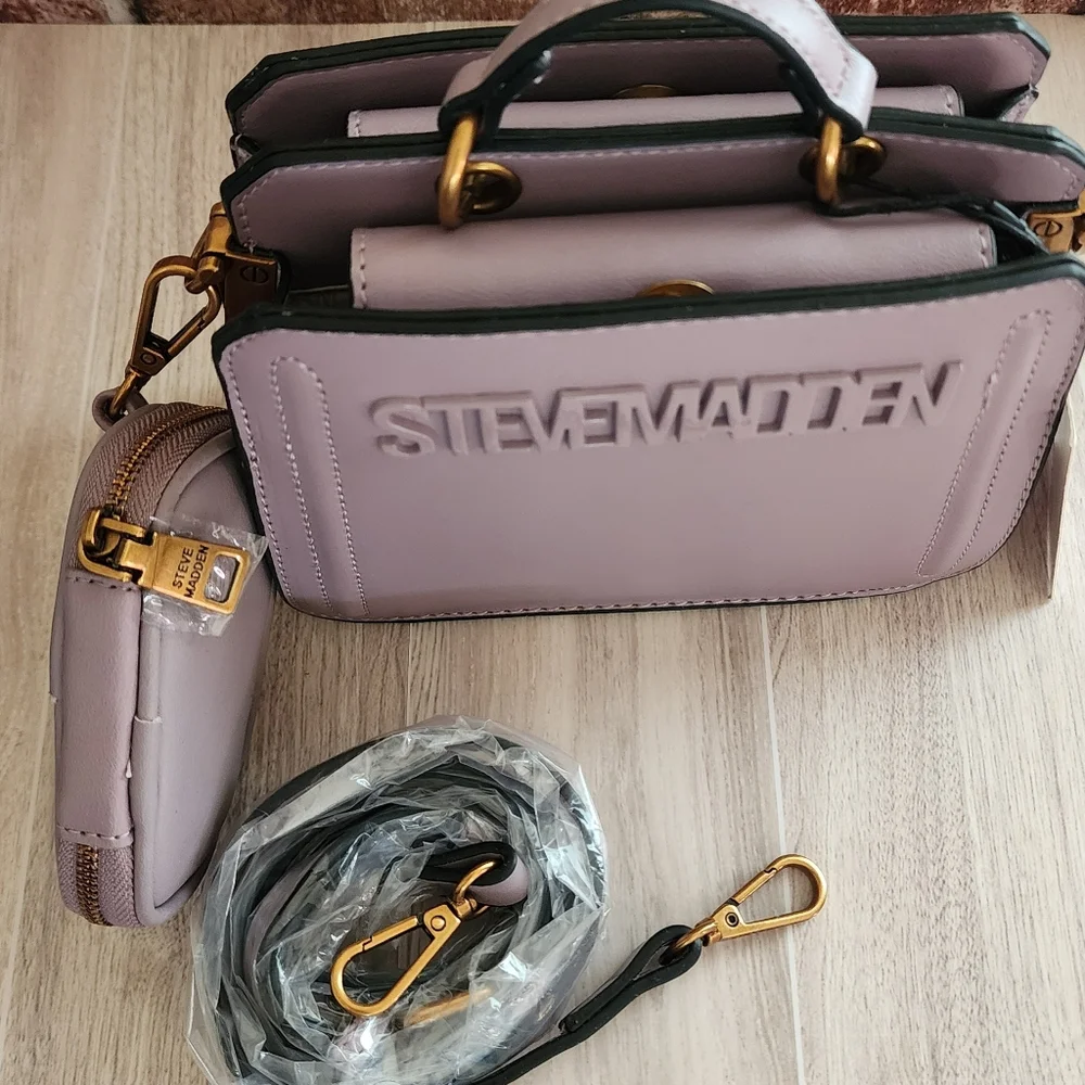 Steve Madden Bevelyn Purse Crossbody Plum Brand New With Tags - Picture 4 of 17